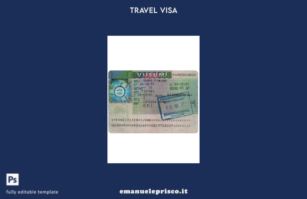 modello di visto per la Finlandia in stile verificato